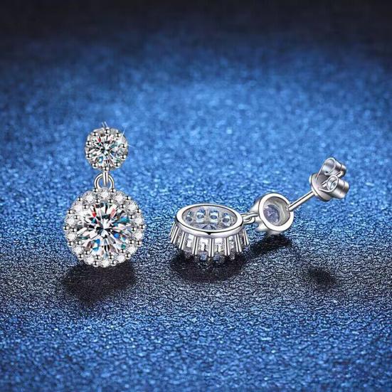 1 Pair Stud Earrings White Cubic Zirconia Stones Ear Studs High Transparency Women Earrings Temperament Versatile Jewelry Gift