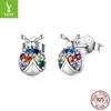 Yinziyun Insect Stud Earrings: Exquisite Butterfly & Dragonfly with Pave Diamond, 925 Sterling Silver