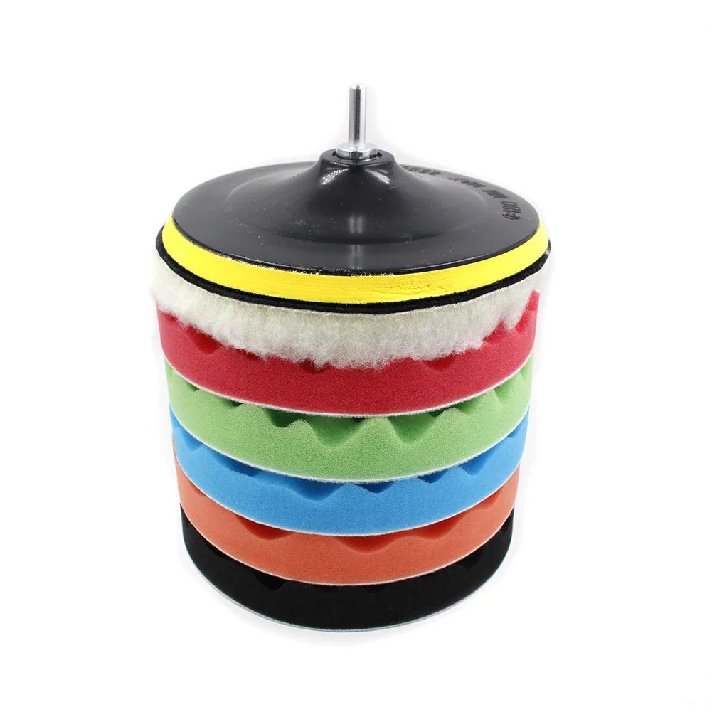 3/5/6/7 Zoll Auto Polierset Polierpad Auto Polierscheibe Wachsschwamm Autopolierer Polieren Für Autopolierer Bohradapter