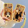 KEYSION Shockproof Case for Realme C21 Y C25Y C25S with Lanyard Silicone Cute 3D Cartoon Doll Phone Cover for Realme C11 C12 C15