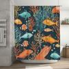 Colorful Fish Coral Shower Curtain Bathroom Decor Home Textiles Waterproof Fabric Ocean Underwater Scene