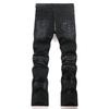 New Style Fitness Elastic Black Straight Stitched Slim-fit Elastic Waistband Same Style Mens Denim Jeans 3972