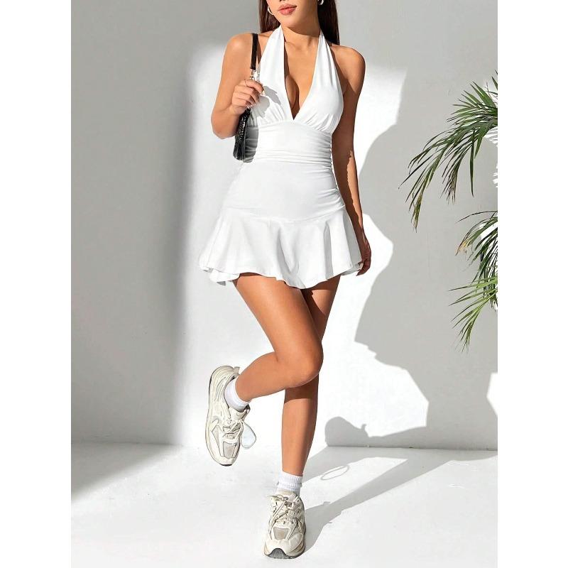 2026 Sexy Deep V-Neck Halter Dress: Slimming, Tummy-Covering, and Perfect for Summer