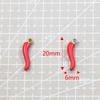 304 Stainless Steel Red Chili Oil Drip Pendant Charm, Vacuum Electroplated, 6x20mm