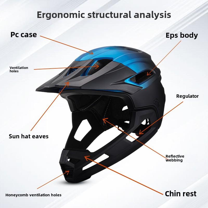 Road Mountain Bike Off-Road Helmet, Outdoor Mountain Downhill Helmet Race Riding Adult Full Helmet
