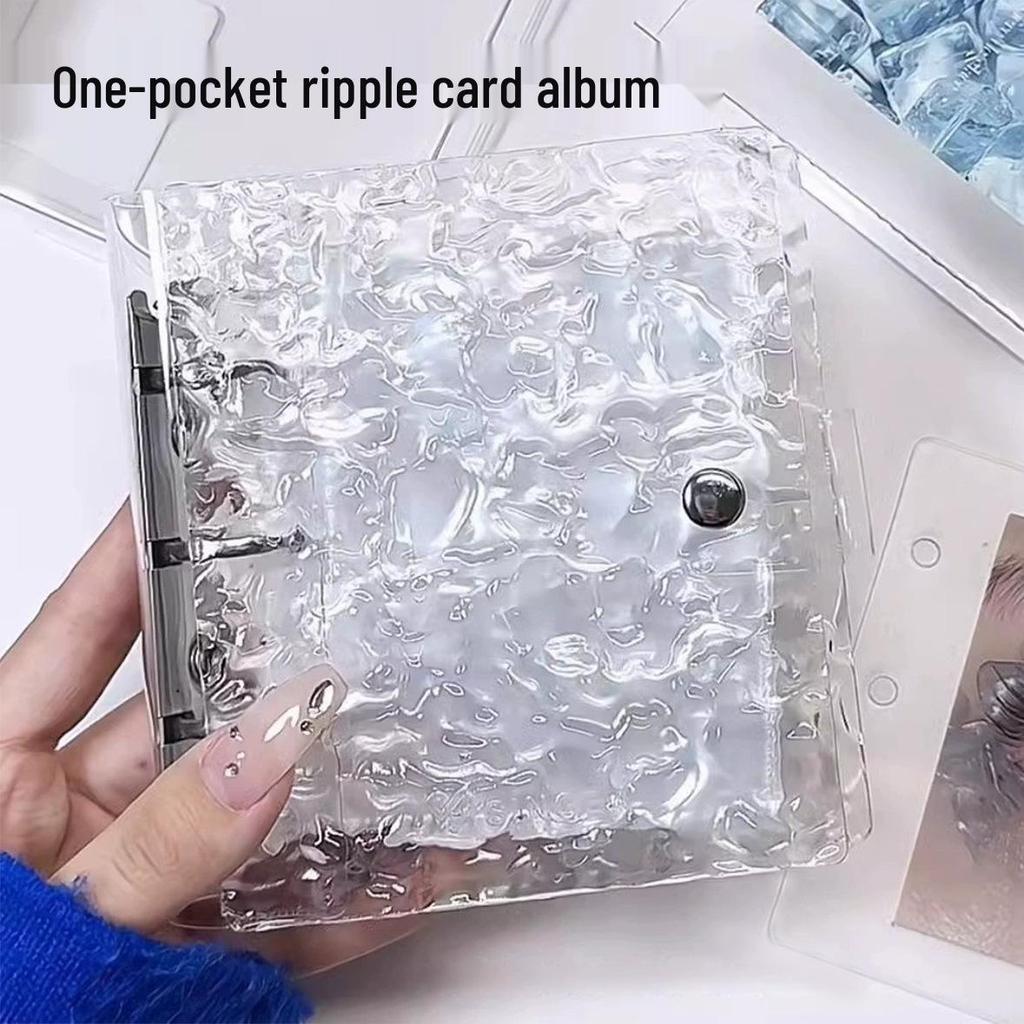 Crystal Ripple Acrylic Card Binder: Portable 3-Inch One-Pocket Polaroid Album