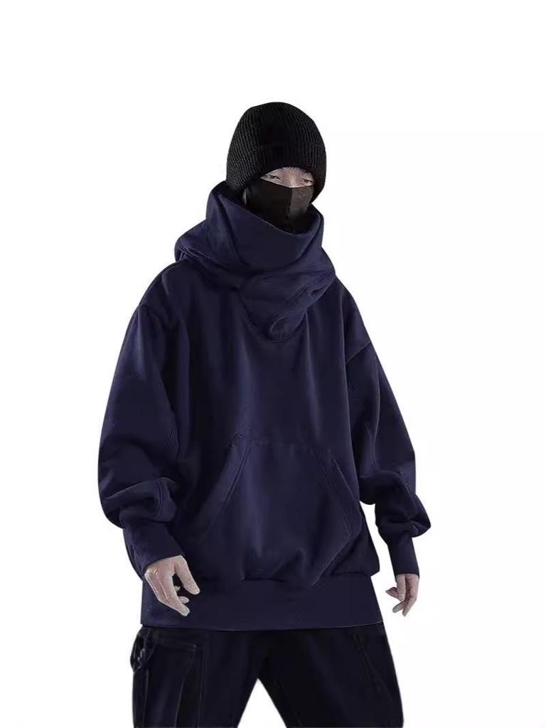 2024 Herbst Hoodie mit Samtfutter und gestapeltem Kragen: Trendig Unisex Lässig Lockere Passform