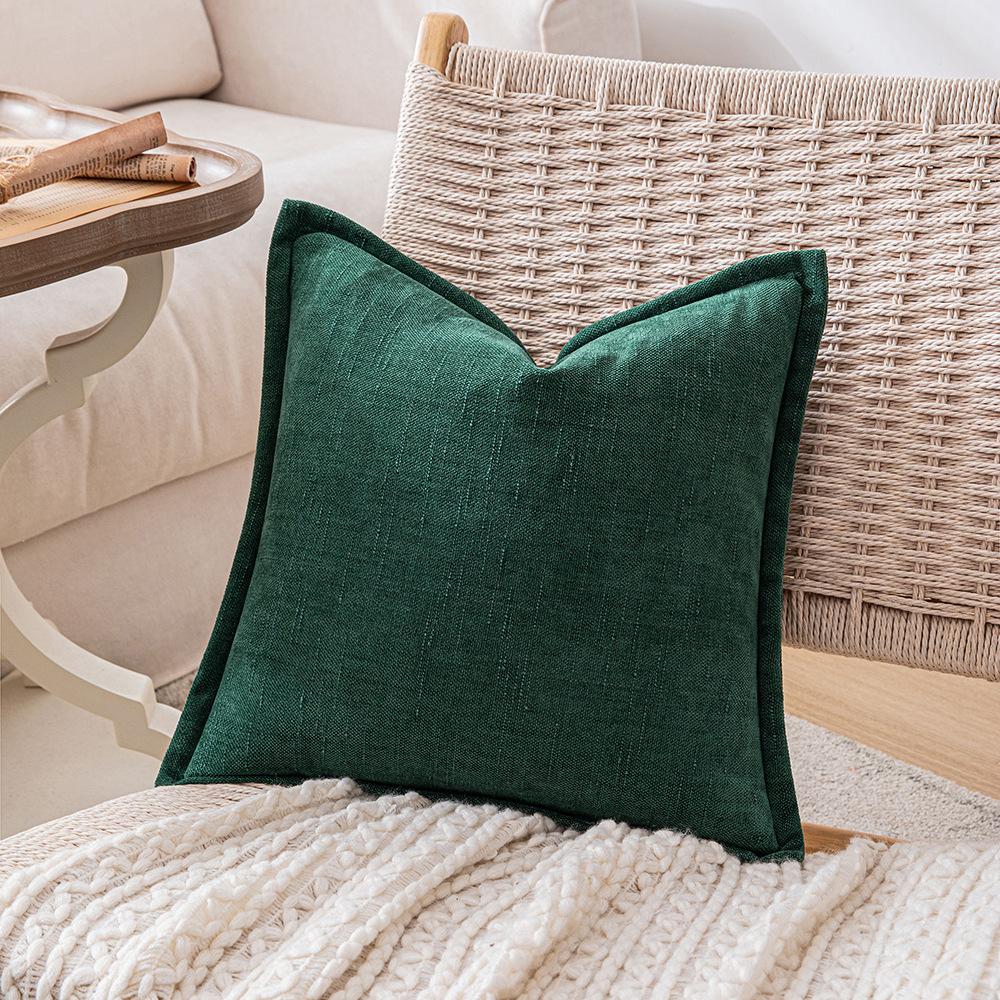 Ins Fengchenille Pillow Bamboo Joint Pattern Jacquard Cushion Internet Celebrity Super Thick Pillow Case Pressed on The Edge of The Sofa Bedside Back