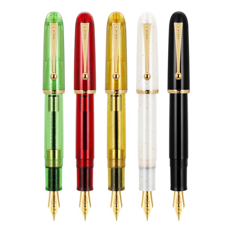 Jinhao 9013 Fountain Pen – Acrylic Transparent White, F/M Nib – Smooth Writing Pen for Office, School & Gift (Compare with 9019)