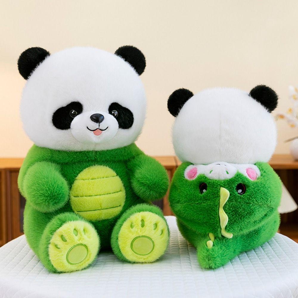 PP Cotton Transform Dragon Panda Doll Soft Cosplay Panda Dragon Stuffed Toy  Decorate Present