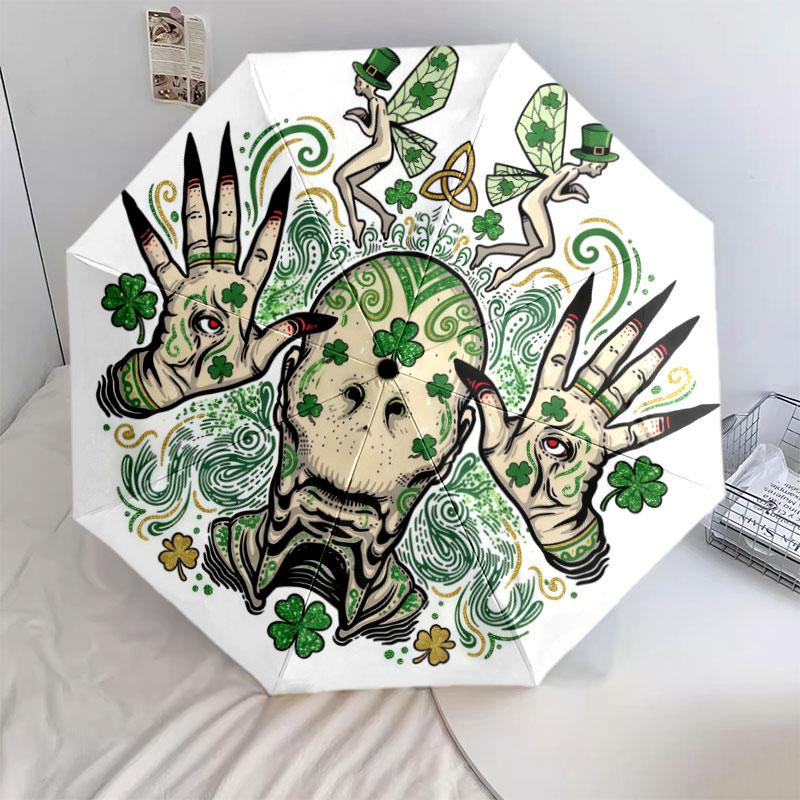 Зонт с узором «Лабиринт Фавна», 1 шт., Автоматический складной зонт, Портативный зонт для путешествий, Уличный зонт, Подарок на день рождения