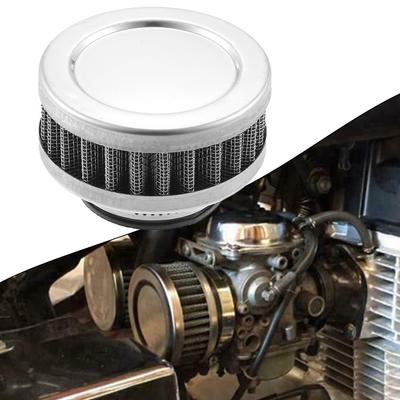 Air Filter Cleaner Round Tapered Silver Stainless Steel