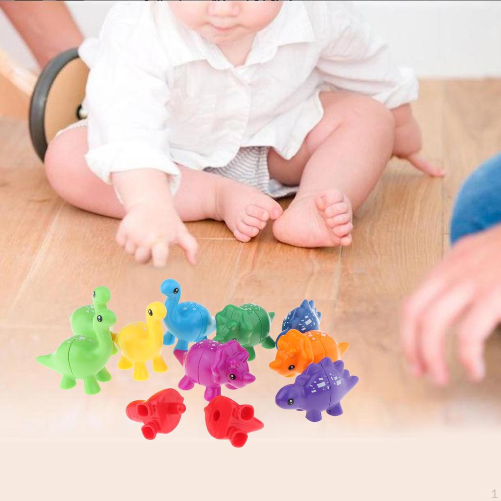 Counting Dinosaur Toy Double Sided Toys Fine Motor for Communication