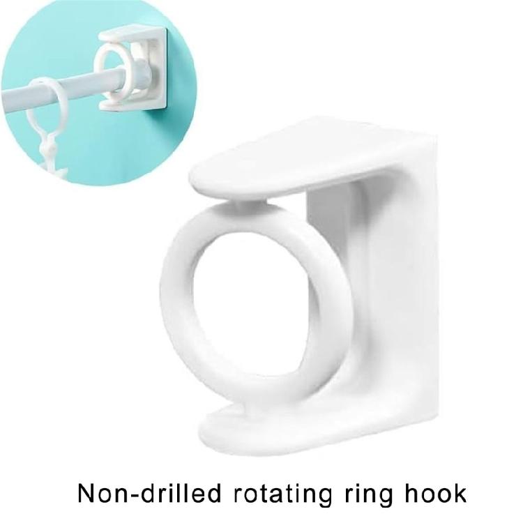 8Pcs/Lot Plastic Curtain Rod Holder Strong Hold Rotating Hooks For Hanging Kitchen Utensils Bathroom Supplies