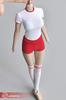 2022 Latest Design for Figure High School Girl Beautiful Gymnastics Clothes and Stockings White Red Tight Waist Type and Head Not [TOYBARJAPAN] 1/6