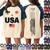 Women's Denim Patchwork Top, Casual Short-sleeved Comfortable T-shirt, Fashionable For Spring And Summer.