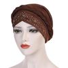 Trendy muslim women inner caps for hijab India wrap head turban bonnet with drill solid color hijab underscarf caps turbante