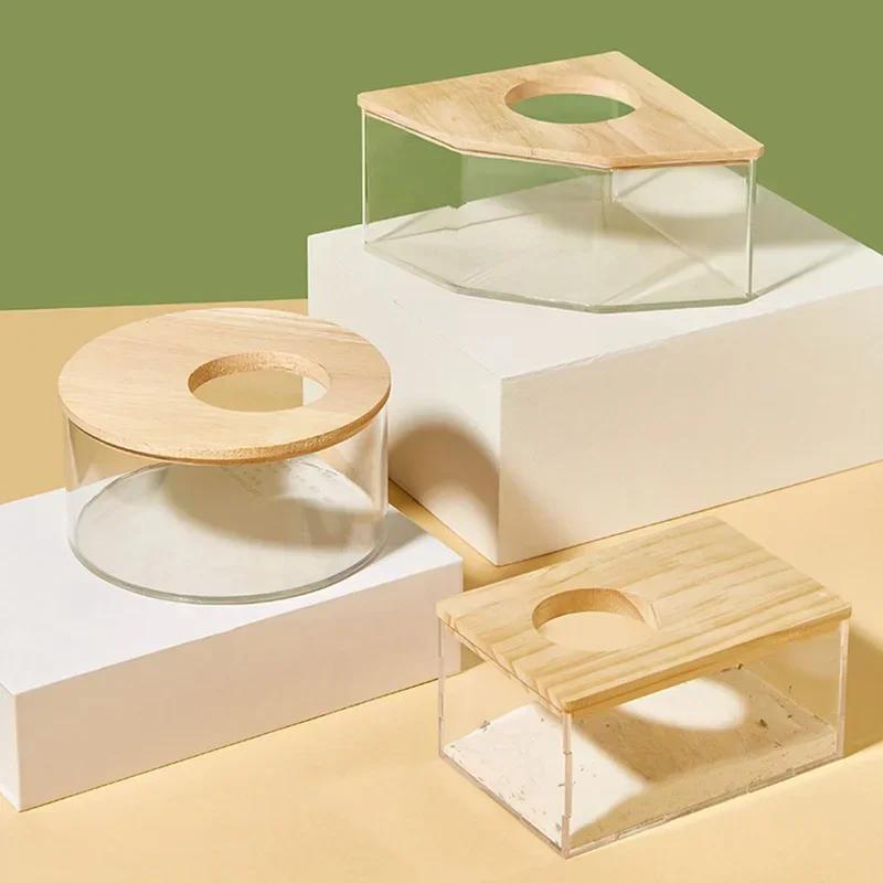 Hamster Bathroom House Sandbox Full Transparent Urine Sand Basin Golden Bear Supplies Sand Bath Container Hamster Bathroom