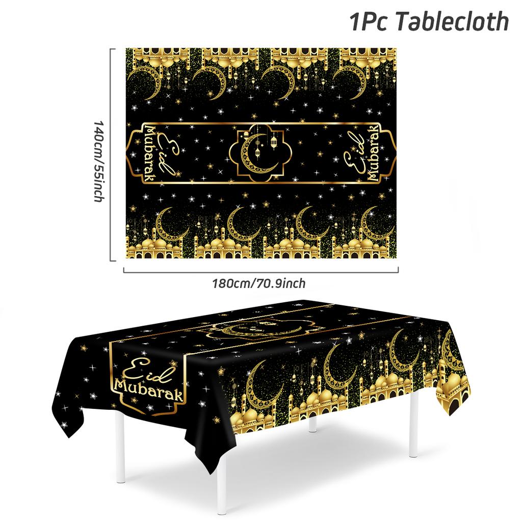 Ramadan Decoration Tablecloth EID Mubarak Decor For Home Tablecloth Ramadan Kareem Islamic Muslim Party Eid Al Adha Gifts 2024