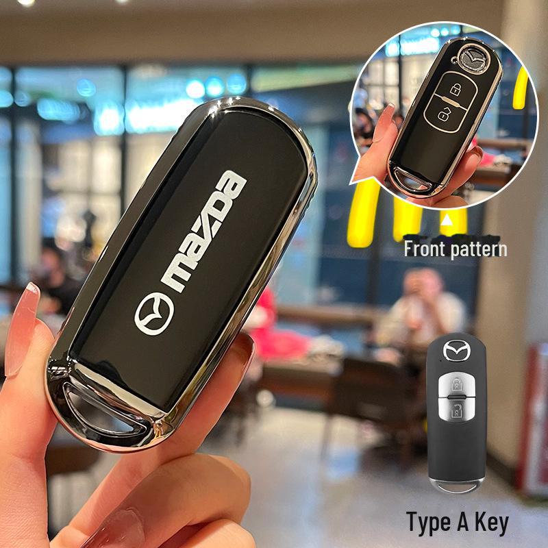 Kryt klíče Mazda pro 3/CX-4/CX-5/Atez/CX-30 - Plný ochranný kryt z TPU s přezkou
