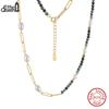 EFFIE QUEEN 925er Sterlingsilber Afrikanischer Türkis Süßwasserperlen Perlenkette Hohe Qualität Hochzeit Choker Schmuck MPN17