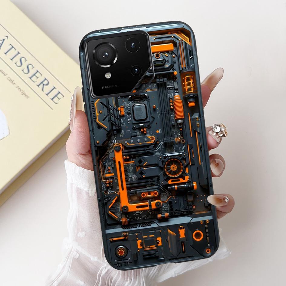 For Asus Rog Phone 9 Pro 5G Case Popular Flower Cartoon Soft Black Silicone Shockproof Cover For Asus Rog Phone 9 FE Phone9 Capa