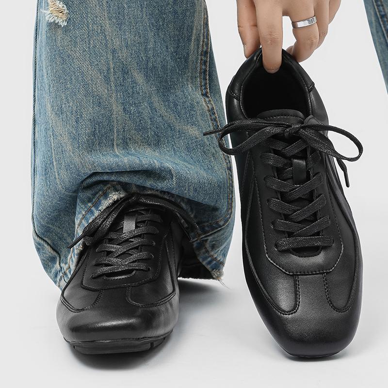 Fashion 2025 New Office Men Shoes Italian Flats Luxury Brand Casual Shoes All-match Men's Lace Up Sneakers Leather Outdoor Walking Shoes