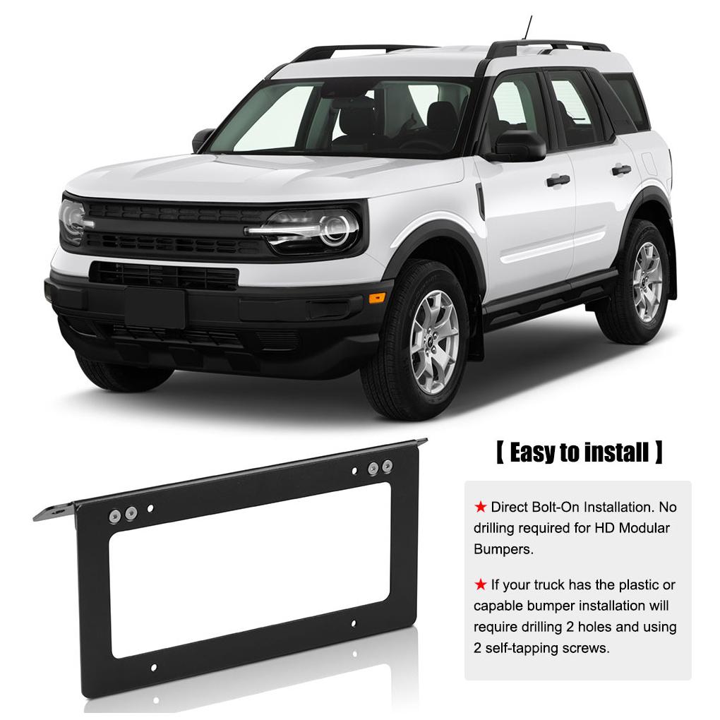 Car Front License Plate Protection Bracket Fixing Frame Mounting Drilling Holder Exterior Artifact Parts Accessories