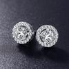 Korean Full Pave Zircon Hypoallergenic Round Stud Earrings