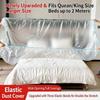 5 Pieces Plastic Bed Dust Covers Elastic Edged Oversized Anti-spill Protector for Home Renovation Furniture Storage