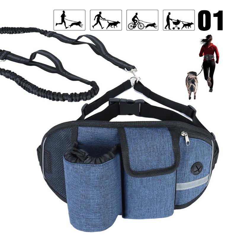 Outdoor Sports Dog Walking Waist Bag with Traction Rope Multifunctional Running Fitness Training Hands Free Pet Jogging Bag