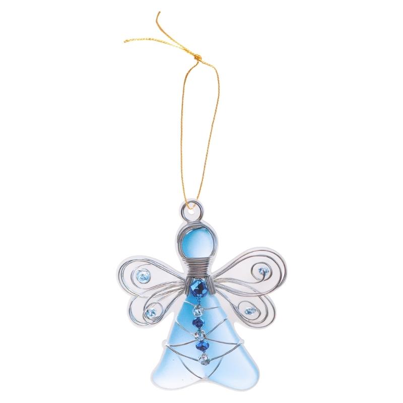 Unique Coastal Theme Angelic Ornament 2D Flat Acrylic Hanging Pendant for Holiday Christmas Tree And Home Office Accent