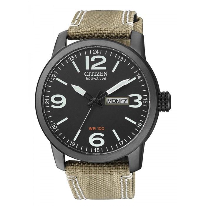 Citizen Analog BM8476-23E, Black/Beige, Strap
