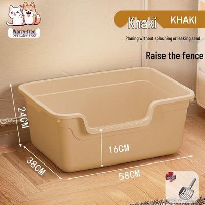 JINGRUIXIANG Offene Katzentoilette mit Spritzschutz