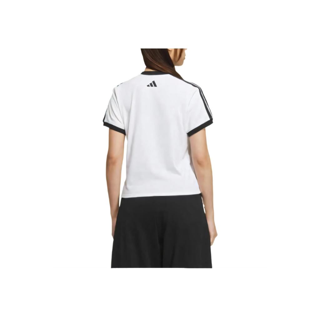 Adidas Comfortable Breathable Soft Skin-Friendly Short Sleeve Regular T-Shirt Women Tops White JY7627