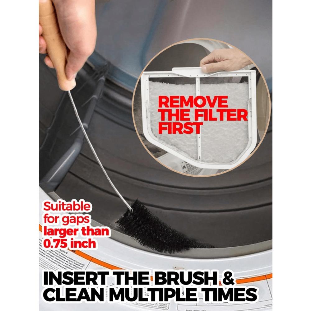 1 Pack Dryer Vent Cleaner Kit Dryer Lint Brush Vent Cleaner Long Flexible Refrigerator Dryer Lint Vent Trap Brush Gas Electric Fire Prevention Exhaust