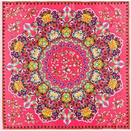 100cm Square 100% Silk Scarf Women Scarf Scarf Porcelain Flower Design NeckerChief Silk Bandana Small Square Silk Scarf