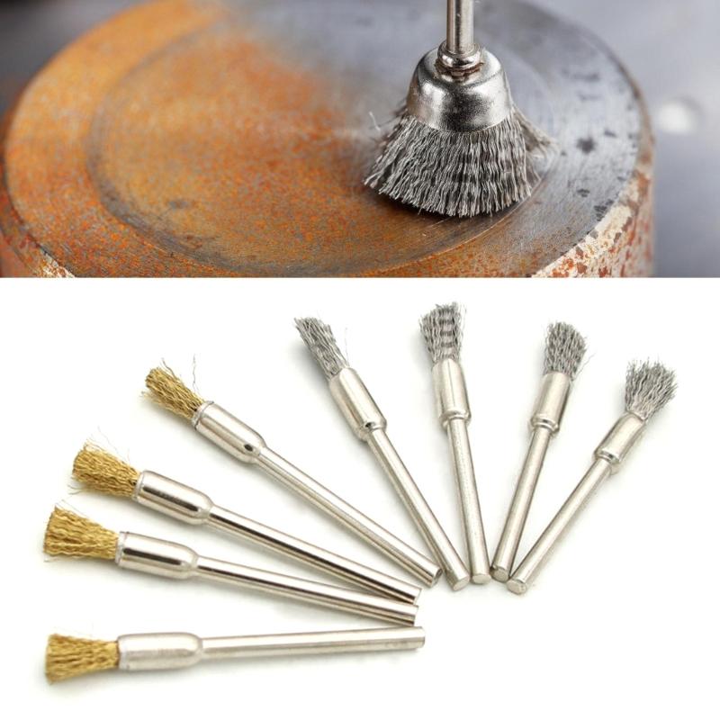 20 Stück Verlängerte Kleine Drahtbürste Reinigungs-Endbürsten Stift-Drahtbürste Polieren Rotationswerkzeugzubehör Langlebig