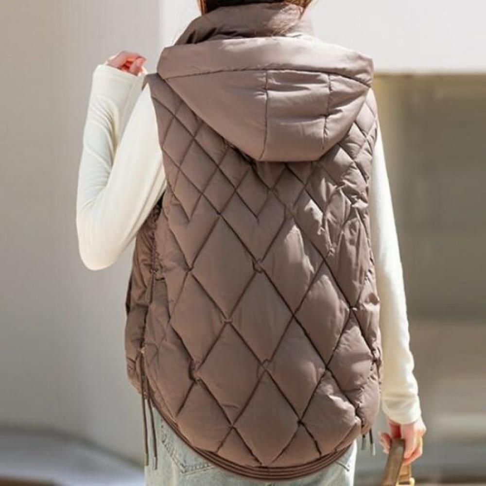 Navava Nc467 Diamond Quilted Hooded Vest