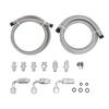 25 Inch 6AN Power Steering Pump Hose Kit Nylon Stainless Steel Waterproofing Replacement for C10 LS Swap Connects Type 2