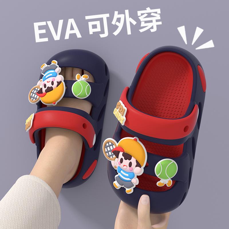 

Cartoon children s slippers for girls, summer indoor home bath non-slip sandals for boys and toddlers, new model 13CM темно-синий