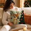Plush Christmas Printed Decorative Sofa Throw Cover for Holiday Festive Home Decor