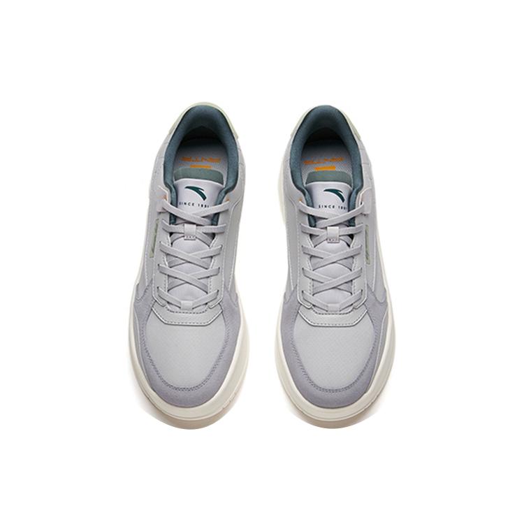 New Anta Breathable Low Top Skateboard Shoes Men's Mist Gray Patchwork 912138823-2