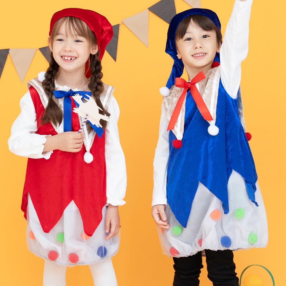 Brightlara Halloween Clown Costume for Boys and Kids, Girls, Unisex, kidscos037-RE-130