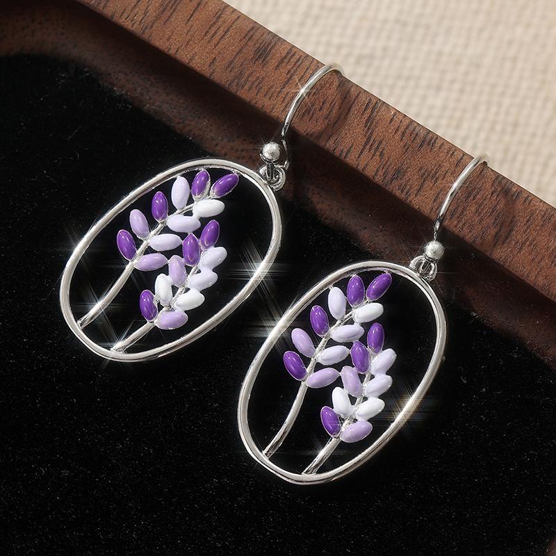 Schöne Lila Böhmische Florale Hängeohrringe für Damen Elegante Tägliche Schmuckaccessoires Perfekte Geburtstagsgeschenke