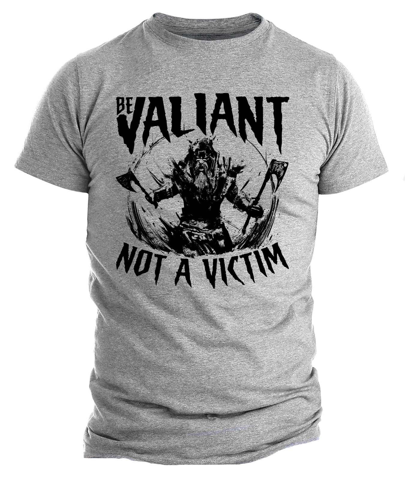 Viking T Shirt Mens Womens Tees Tops Norse T-Shirt Mens Womens Tees Tops Valiant Not A Victim Viking Tee S
