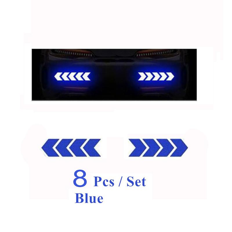 6/20 Stück Reflektierender Pfeilaufkleber für Autos Sicherheitswarnaufkleber für Auto Stoßstange Kofferraum Reflektor Gefahrenband Auto Styling Leuchtfolie