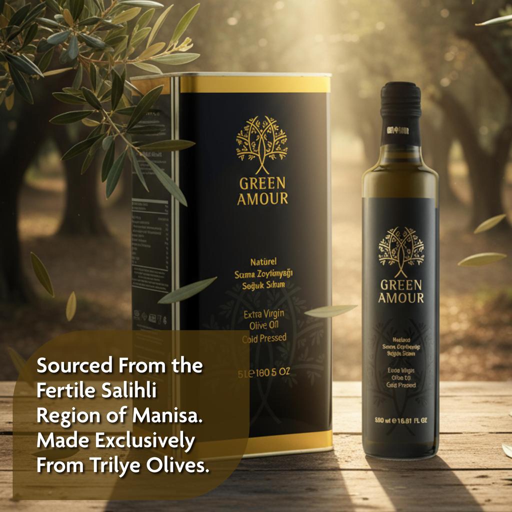 Green Amour Award-Winning EVOO Olive Oil – Cold Pressed, Low Acidity, High Polyphenols (New Harvest) – 5 L
