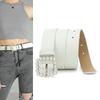 Summer Pearl Buckle Dress Belt Ladies Decorative Jeans Sun Buckle Solid Color Pu Belt Women