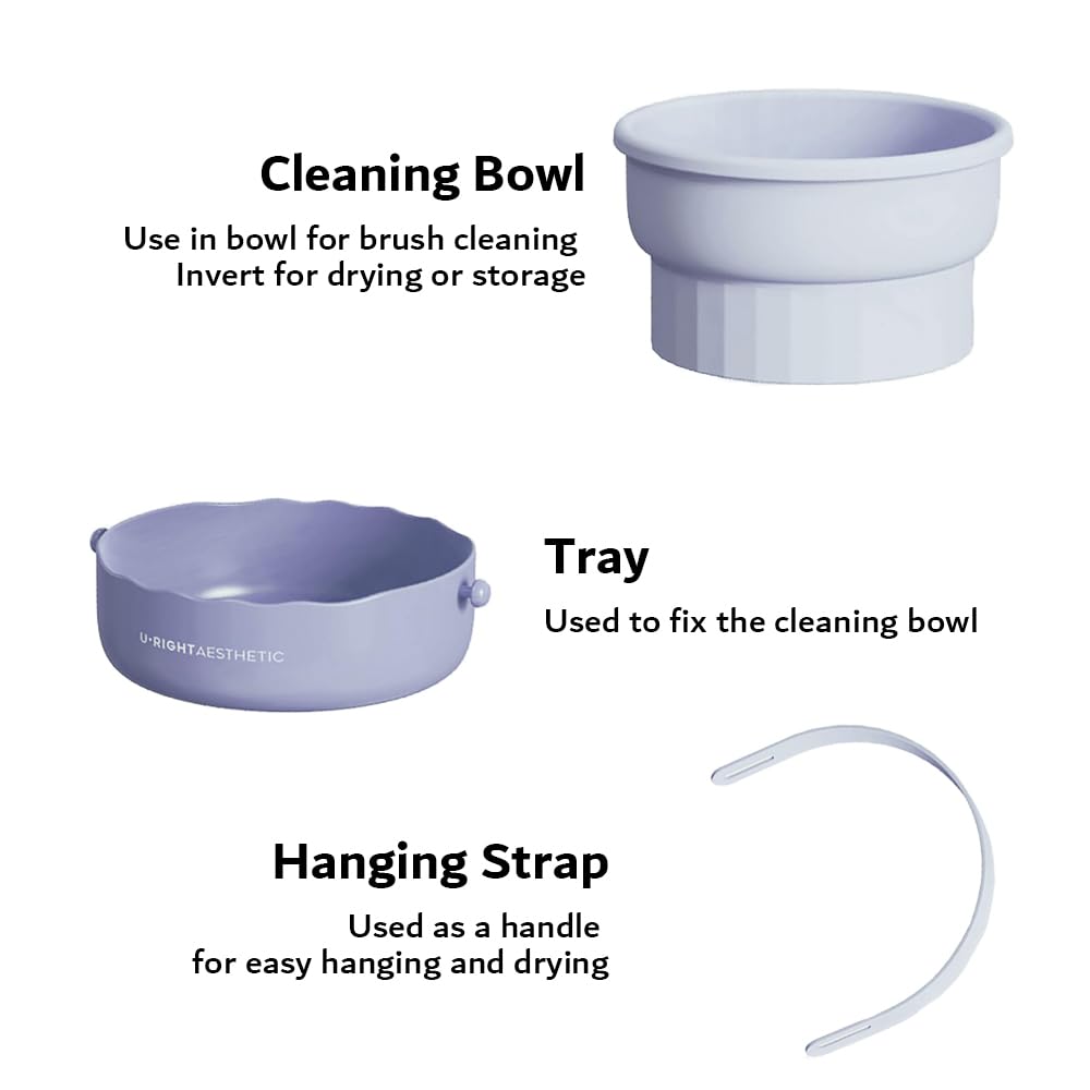 Makeup Brush Cleaning Mat 2 in 1 Cleaner Bowl Holder Portable Washing Tool With Drying Function Silicone Pad